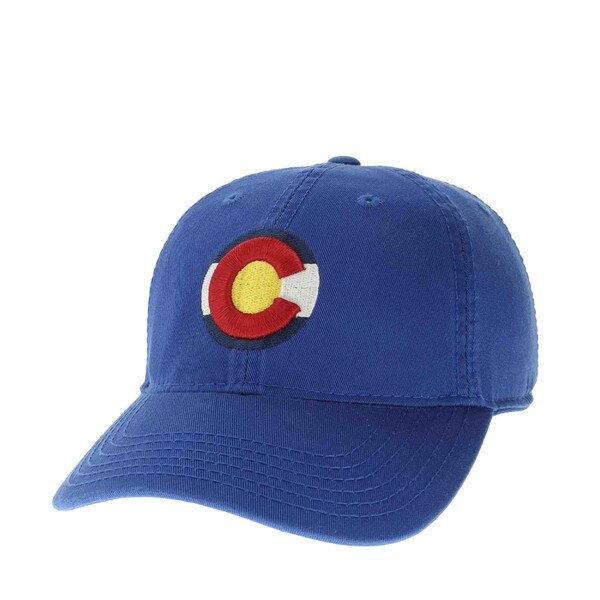 This is a Deep Blue hat with a Colorado Flag adorning the front. The back is adjustable with a metal slider.